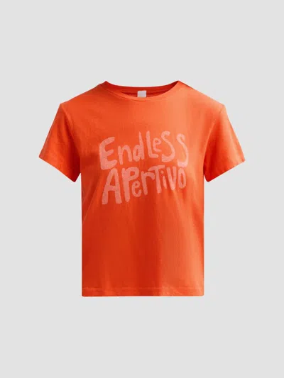 Re/done Endless Apertivo Graphic Cotton T-shirt In Orange