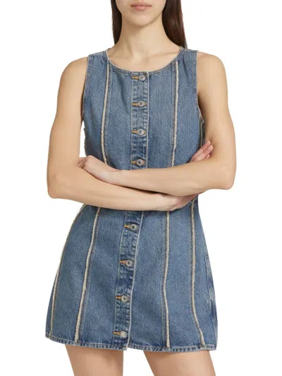 RE/DONE RE/DONE WOMEN'S FRAY DENIM MINIDRESS