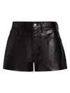 Re/done Leather A Frame Short In Black