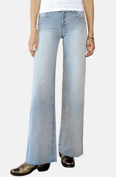 Re/done Women's Mid Rise Palazzo Jeans In Cielito In Blue