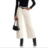 Re/done Mid Rise Wide Leg Crop Jeans In Vintage White In White