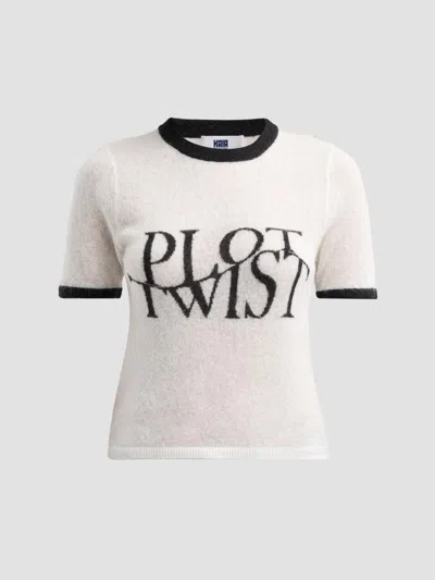 Re/done Women's Morrison Knit Ringer T-shirt In Parchment Noir