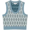Re/done Women's Retro Geo Jaquard Sweater Vest In Sage Geo