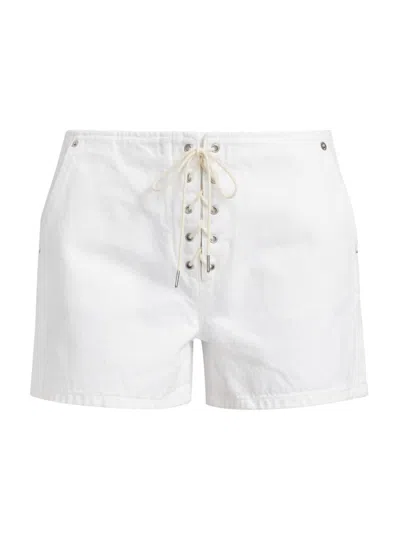 Re/done Women's The Boardwalk Lace-up Shorts In White