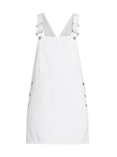 Re/done Women's The Overall Denim Minidress In White