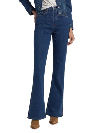 Re/done Women's The Riding High-rise Flared Jeans In Blue
