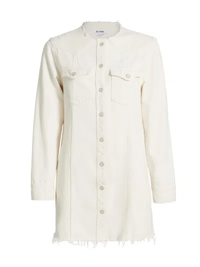 Re/done Women's The Riley Denim Minidress In Brown