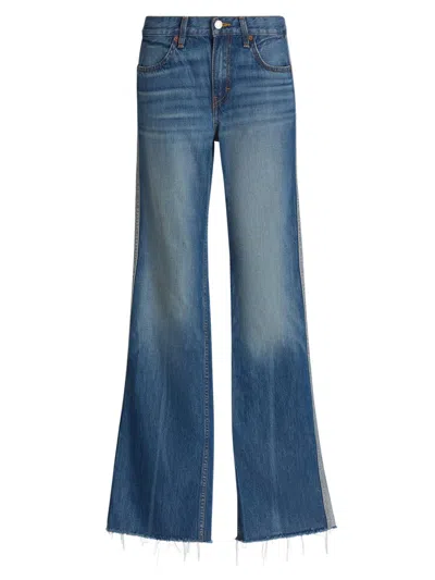 Re/done Women's Track Californian Straight-leg Jeans In Blue