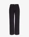 Re/done 90s Brand-patch Straight-leg High-rise Jeans In Washed Black