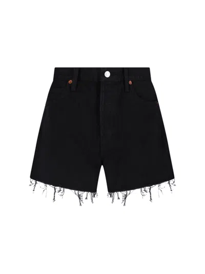 Re/done Women's Washed Cotton Jeans In Black