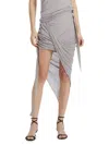 Re/done Women's Wind Asymmetric Draped Miniskirt In Gray