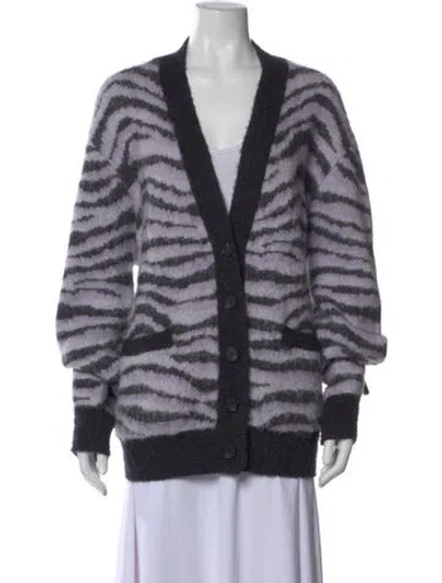 Pre-owned Re/done Wool Animal Print Sweater In Purple