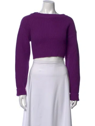 Pre-owned Re/done Wool Bateau Neckline Sweater In Purple