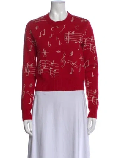 Pre-owned Re/done Wool Graphic Print Sweater In Red