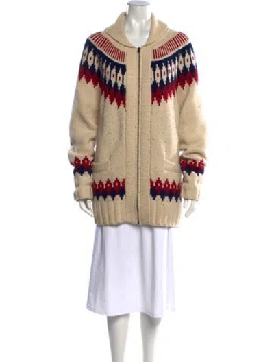 Pre-owned Re/done Wool Patterned Sweater In White