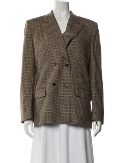 Pre-owned Re/done Wool Plaid Print Blazer In Neutral