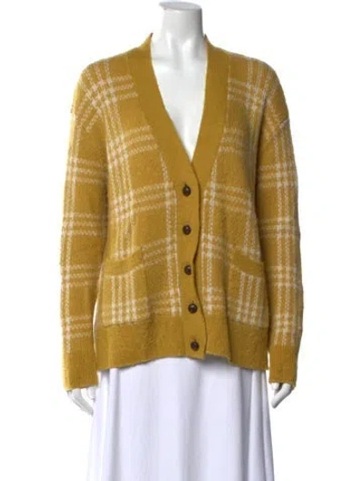 Pre-owned Re/done Wool Plaid Print Sweater In Yellow