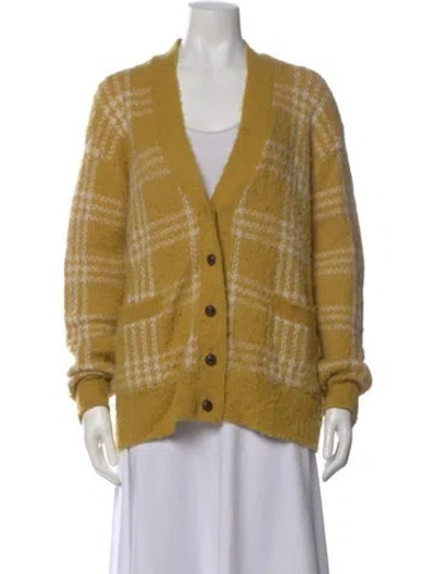 Pre-owned Re/done Wool Plaid Print Sweater In Yellow