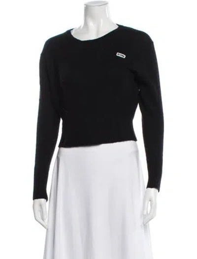 Pre-owned Re/done Wool Scoop Neck Sweater In Black