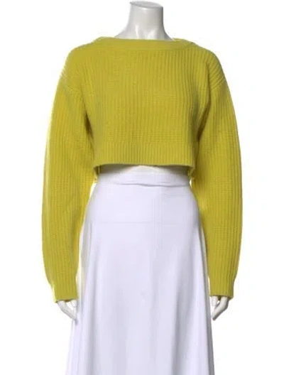 Pre-owned Re/done Wool Scoop Neck Sweater In Green