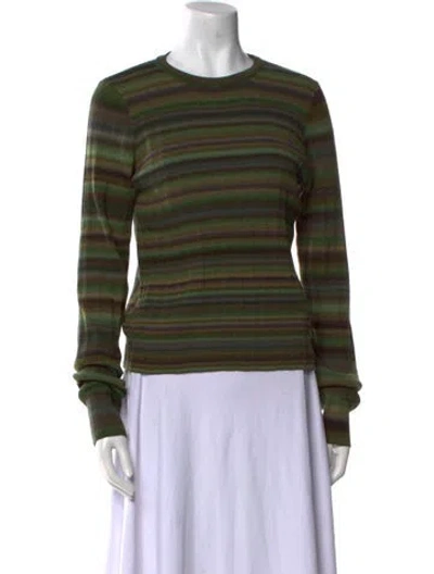Pre-owned Re/done Wool Striped Sweater In Green