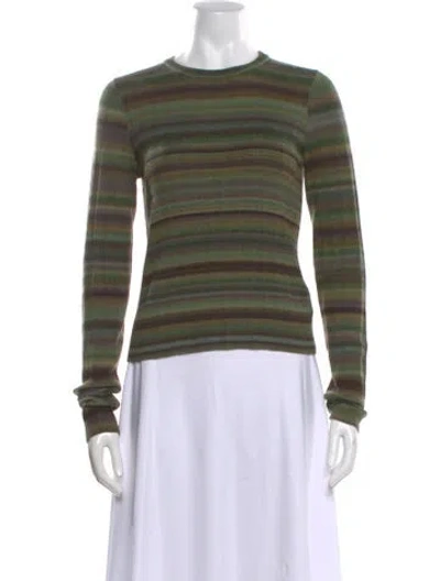 Pre-owned Re/done Wool Striped Sweater In Green