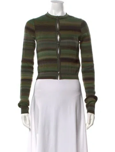 Pre-owned Re/done Wool Striped Sweater In Green