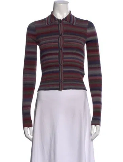 Pre-owned Re/done Wool Striped Sweater In Purple