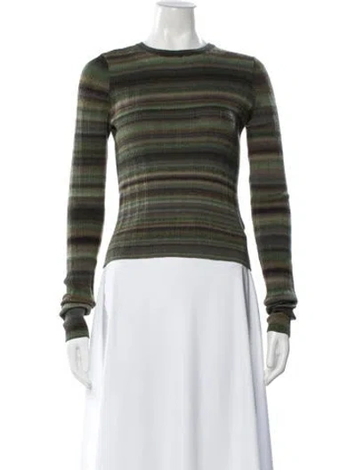 Pre-owned Re/done Wool Striped Top In Green