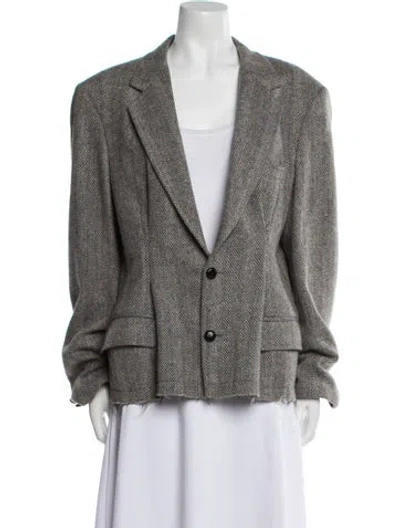 Pre-owned Re/done Wool Tweed Pattern Blazer In Gray
