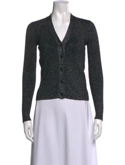 Pre-owned Re/done Wool V-neck Sweater In Black/metallic