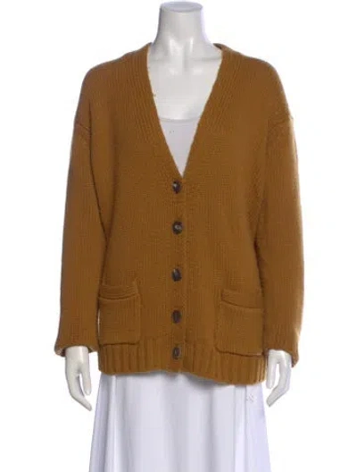 Pre-owned Re/done Wool V-neck Sweater In Brown