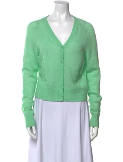 Pre-owned Re/done Wool V-neck Sweater In Green