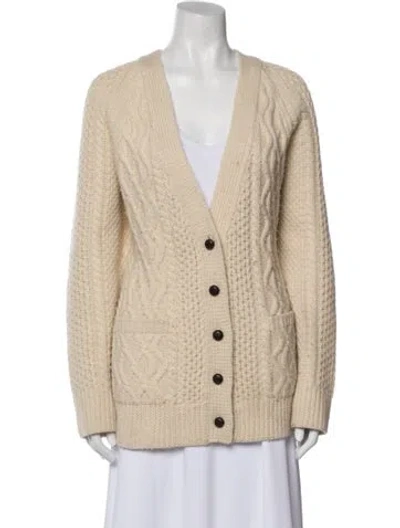 Pre-owned Re/done Wool V-neck Sweater In Neutral