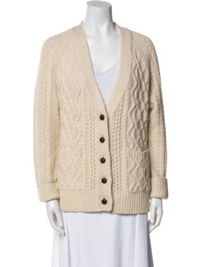 Pre-owned Re/done Wool V-neck Sweater In Neutral