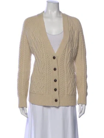 Pre-owned Re/done Wool V-neck Sweater In Neutral