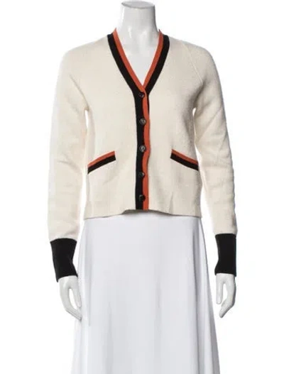 Pre-owned Re/done Wool V-neck Sweater In Neutral