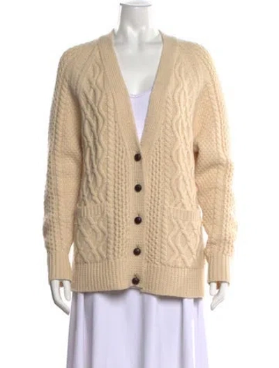 Pre-owned Re/done Wool V-neck Sweater In Neutrals