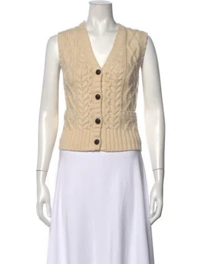 Pre-owned Re/done Wool V-neck Sweater In Neutrals