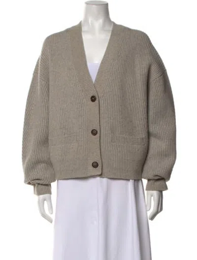 Pre-owned Re/done Wool V-neck Sweater In Neutrals
