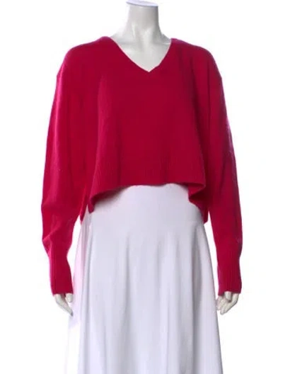 Pre-owned Re/done Wool V-neck Sweater In Pink