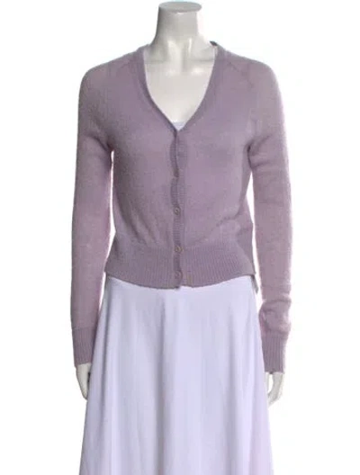 Pre-owned Re/done Wool V-neck Sweater In Purple
