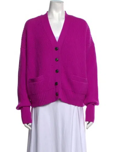 Pre-owned Re/done Wool V-neck Sweater In Purple