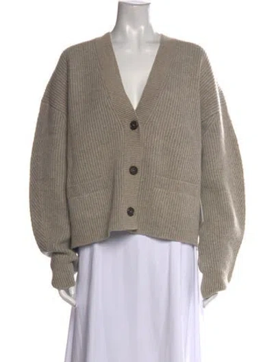 Pre-owned Re/done Wool V-neck Sweater W/ Tags In Neutral