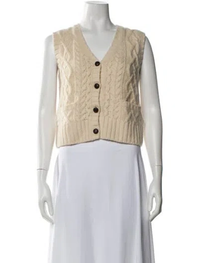 Pre-owned Re/done Wool V-neck Sweater W/ Tags In White