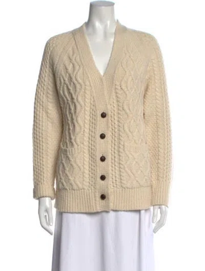 Pre-owned Re/done Wool V-neck Sweater In White