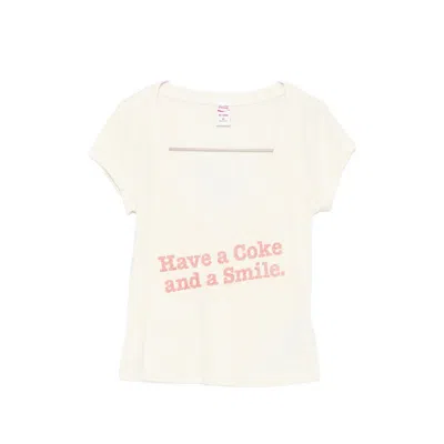 Re/done X Coca Cola Slogan-print V-neck T-shirt In Multi