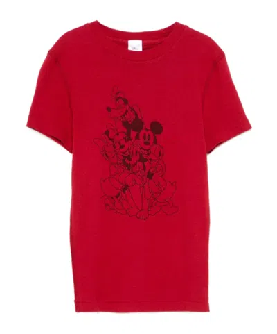 Re/done X Disney Graphic-print T-shirt In Red