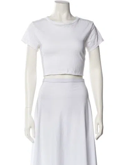 Pre-owned Re/done X Hanes Bateau Neckline Short Sleeve Crop Top In White