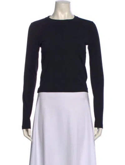 Pre-owned Re/done X Hanes Crew Neck Long Sleeve Crop Top In Black